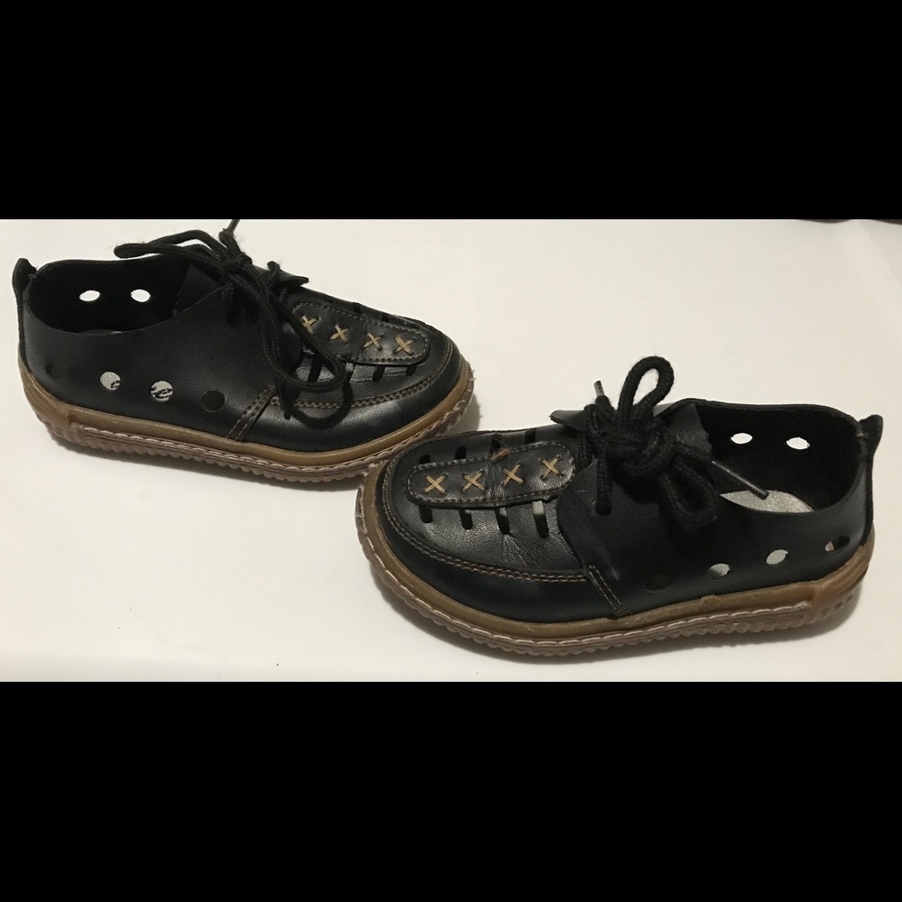 AMETA Black FAUX LEATHER SANDALS toddler size 10